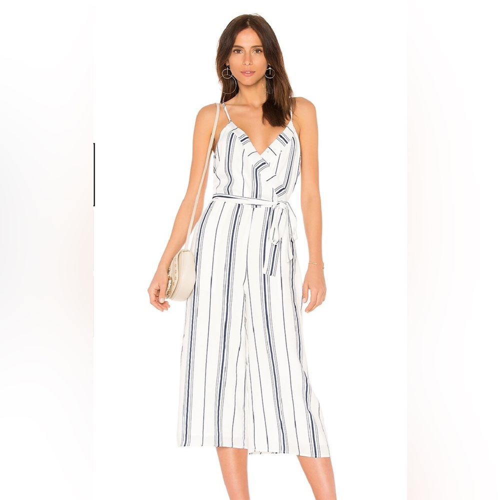 J.O.A. Double V Neck Cropped Jumpsuit (Revolve)